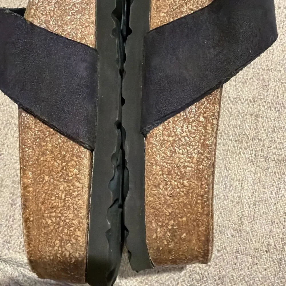Birkenstock Papillio Black Strappy Cross Toe Loop Sandals Womens 36 US 5-5.5